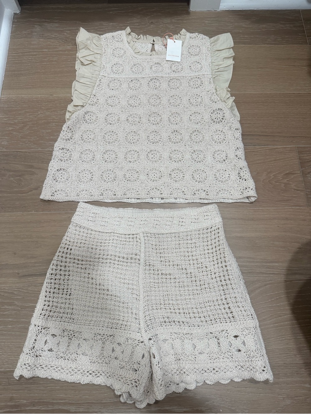 Skies Are Blue Crochet Top in Light Cream